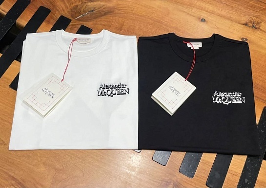 Мужская белая футболка Alexander McQueen