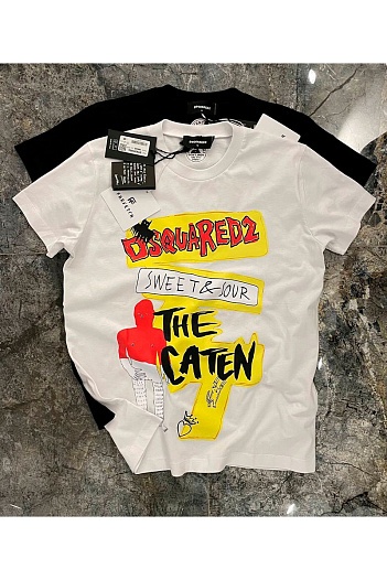 Белая футболка Dsquared2 graphic logo-print   