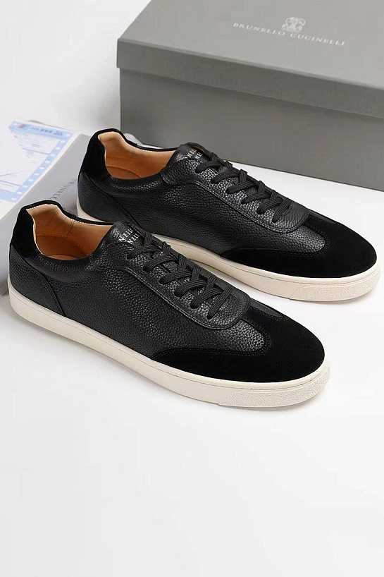 Комбинированные кроссовки Brunello Cucinelli logo-print - Black