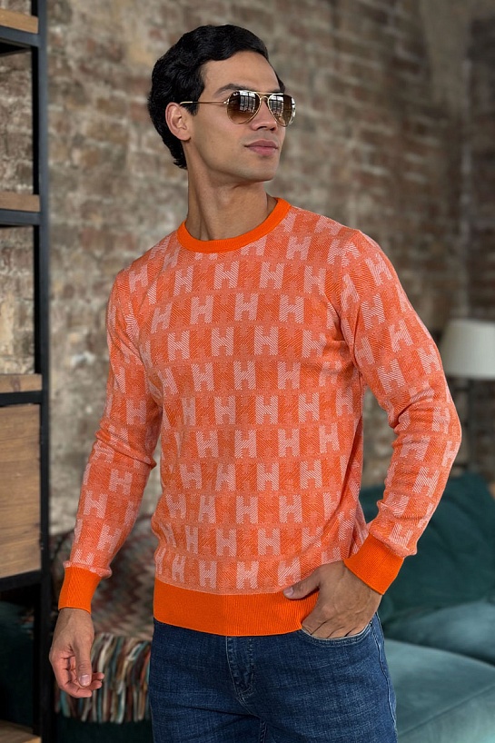 Мужская кофта Hermes оранжевого цвета