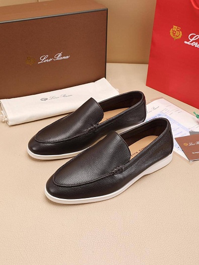 Мужские кожаные лоферы Loro Piana Summer Walk - Brown   