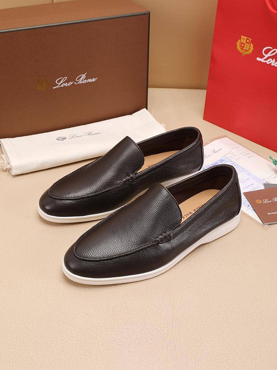 Мужские кожаные лоферы Loro Piana Summer Walk - Brown