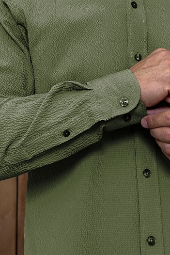 Мужская зелёная рубашка Etro Pegasus logo   