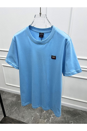 Футболка голубого цвета Paul & Shark logo-patch   