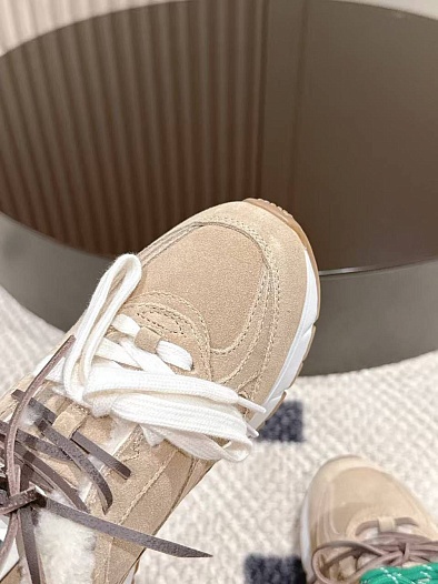 Женские замшевые кроссовки с мехом MIU MIU premium   