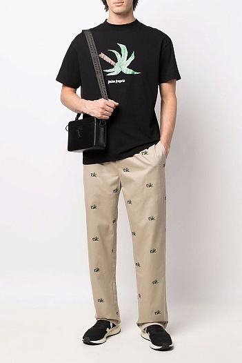 Чёрная футболка Palm Angels Broken Palm print   