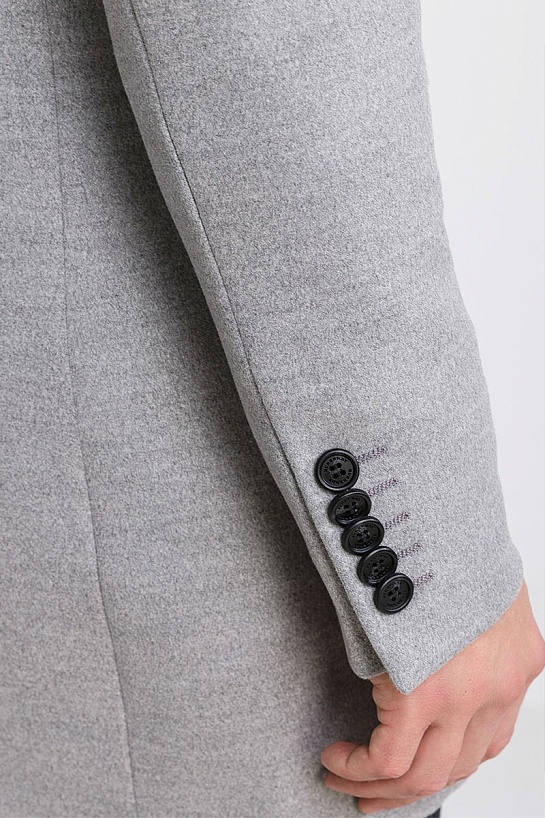 Серое мужское пальто Burberry logo label