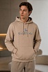 Бежевое оверсайз худи Balenciaga Pixel Logo