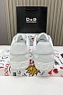 Кожаные кроссовки белого цвета Dolce & Gabbana Portofino