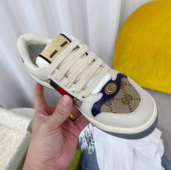 Кожаные кроссовки Gucci GG Screener - White