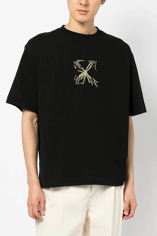 Чёрная оверсайз футболка Off-White Splash Arrow