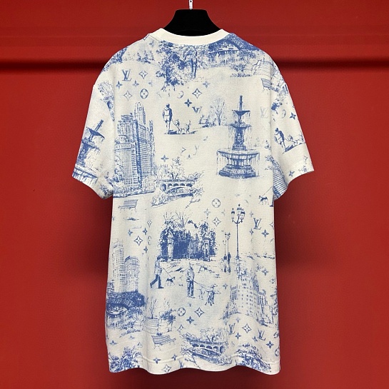 Белая футболка Louis Vuitton Monogram City Walk print