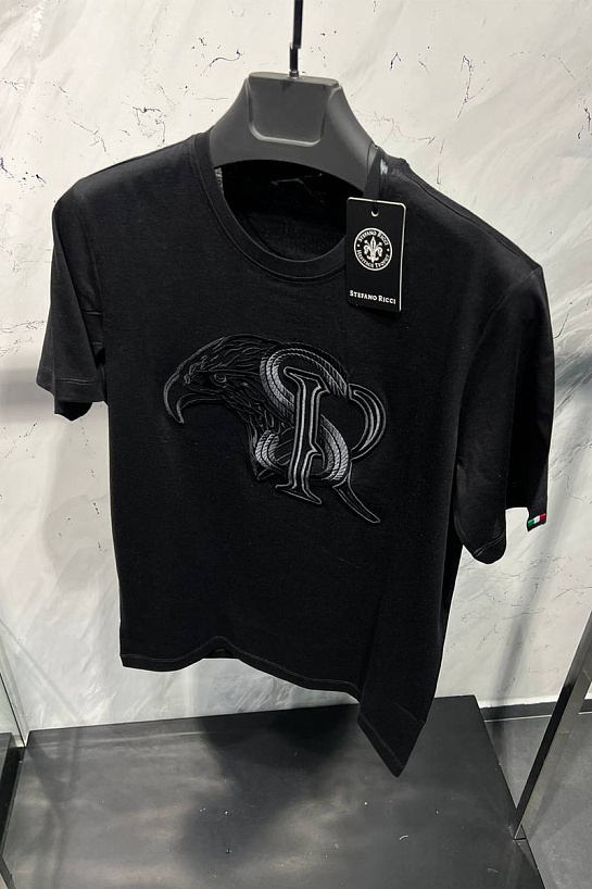 Футболка чёрного цвета Stefano Ricci Eagle