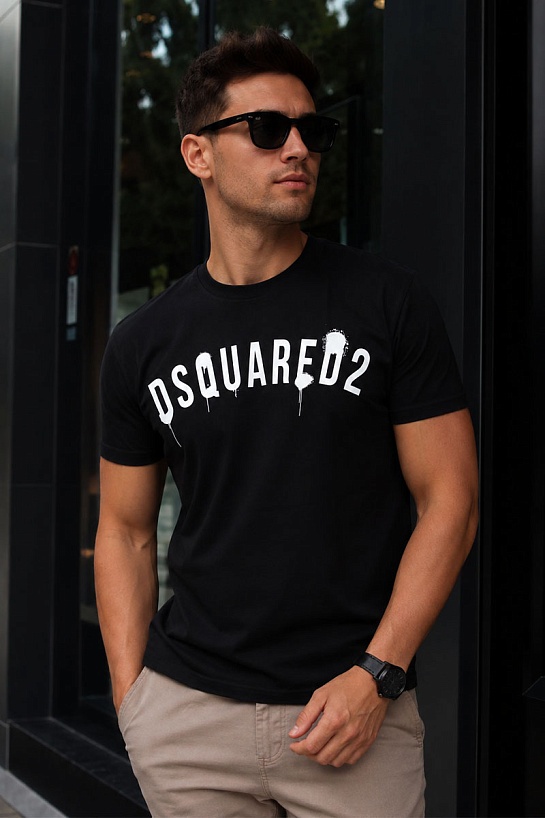 Чёрная оверсайз футболка Dsquared2