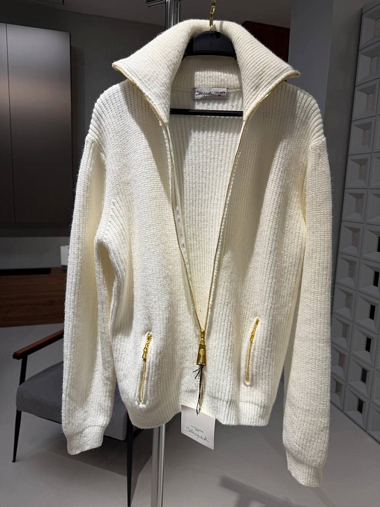 Женский кардиган на молнии Schiaparelli premium - White