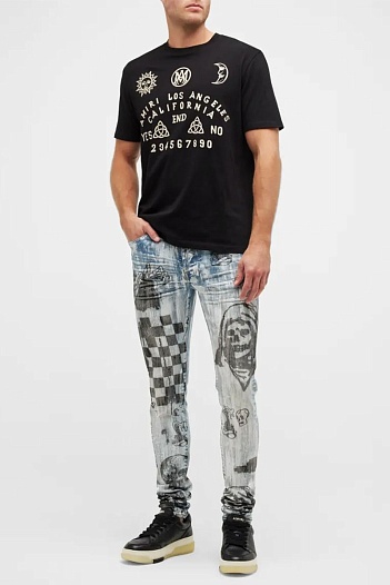 Чёрная оверсайз футболка Amiri Ouija Board   