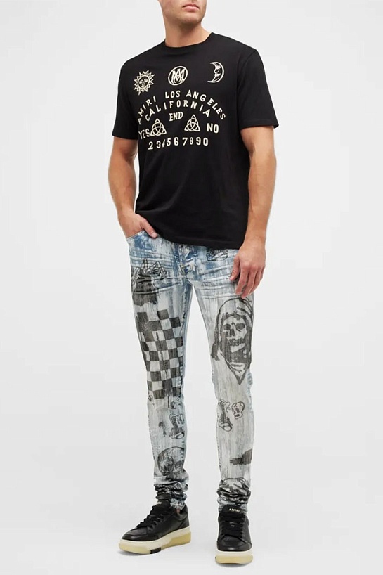 Чёрная оверсайз футболка Amiri Ouija Board