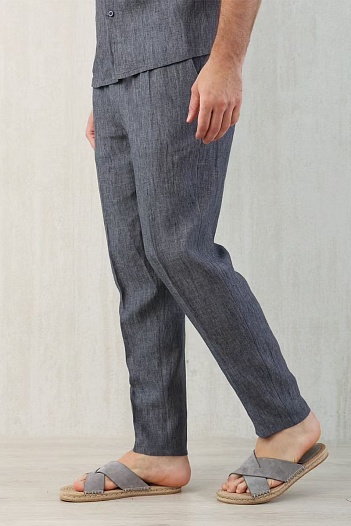 Льняные брюки Brunello Cucinelli Premium - Grey   