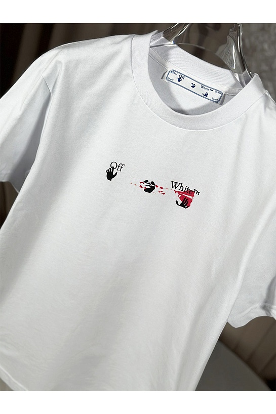 Белая оверсайз футболка Off-White Acrylic Arrow