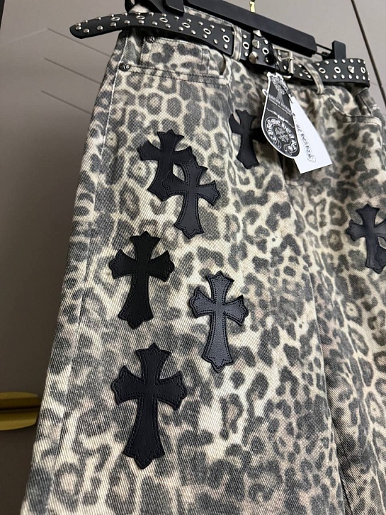Женские джинсы Chrome Hearts Leopard Premium