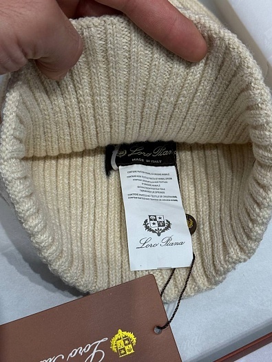 Шапка Loro Piana premium logo-embroidered - Beige   