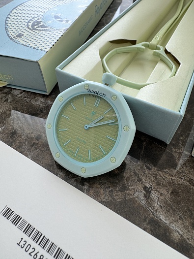 Часы Audemars Piguet × Swatch Royal Pop Blaue Acht premium    