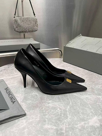 Женские кожаные туфли на каблуке Balenciaga premium   