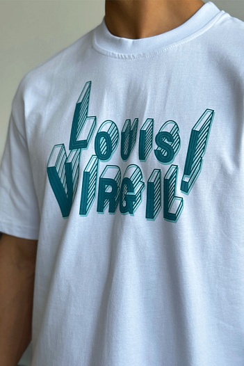 Белая оверсайз футболка Louis Vuitton Virgil Abloh   