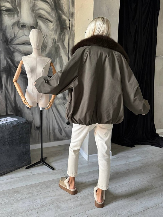 Женский бомбер с натуральным мехом Max Mara premium