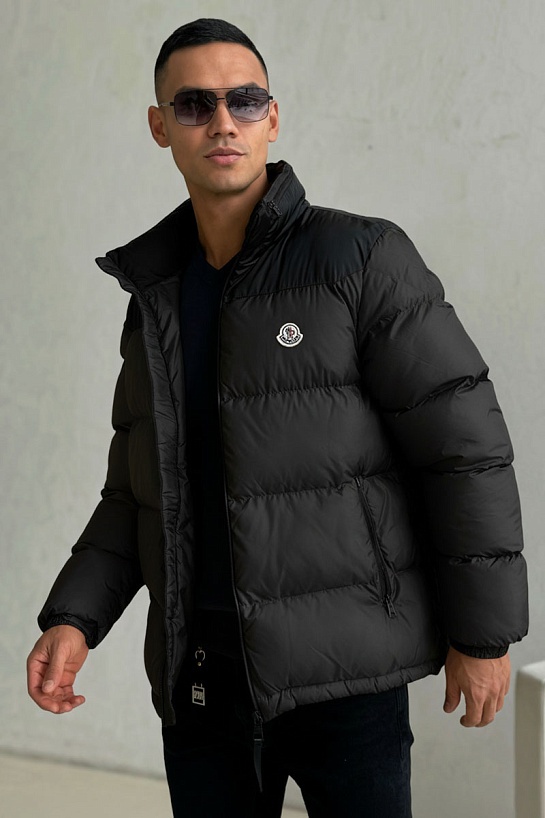 Утеплённая куртка Moncler Peuplier logo-patch - Black