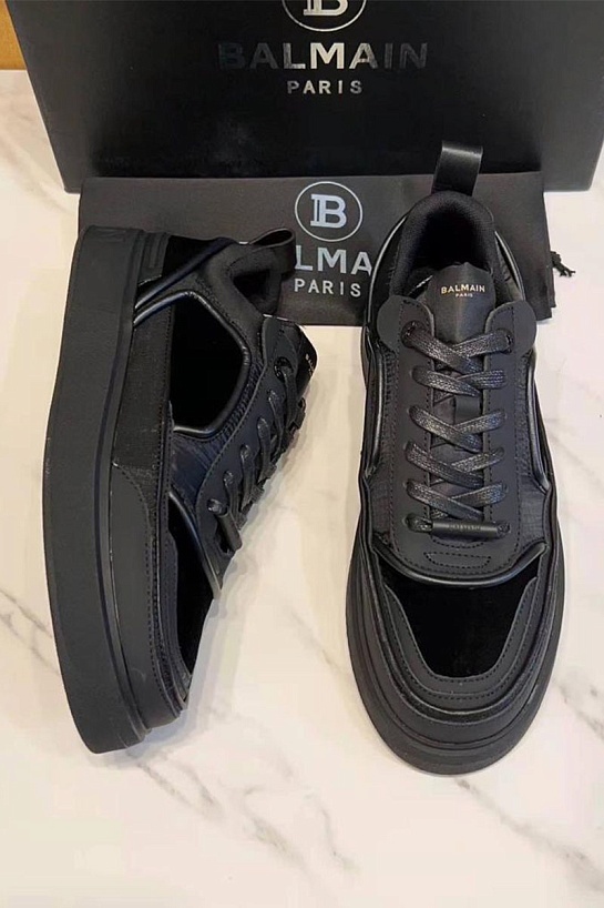 Комбинированные кроссовки Balmain чёрного цвета