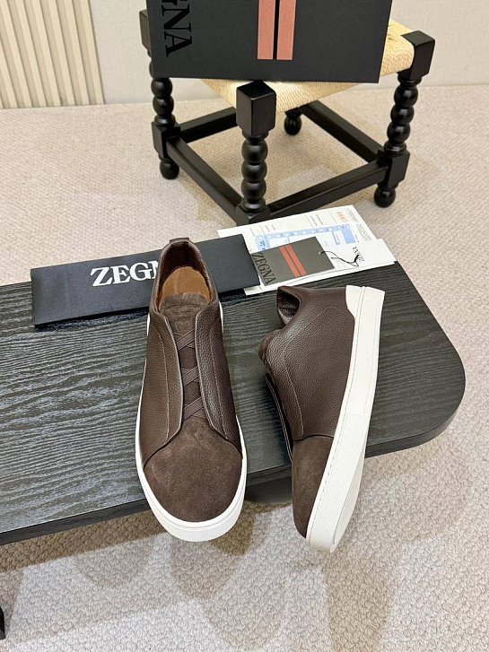 Мужские кроссовки Ermenegildo Zegna Triple Stitch - Brown