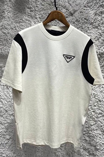 Мужская футболка Prada Milano - White / Black   