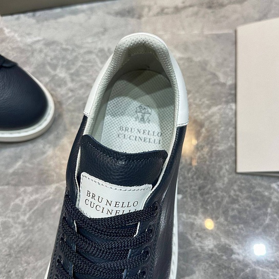 Мужские кроссовки Brunello Cucinelli grain leather - Navy