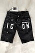 Джинсовые мужские шорты Dsquared2 "ICON" - Black
