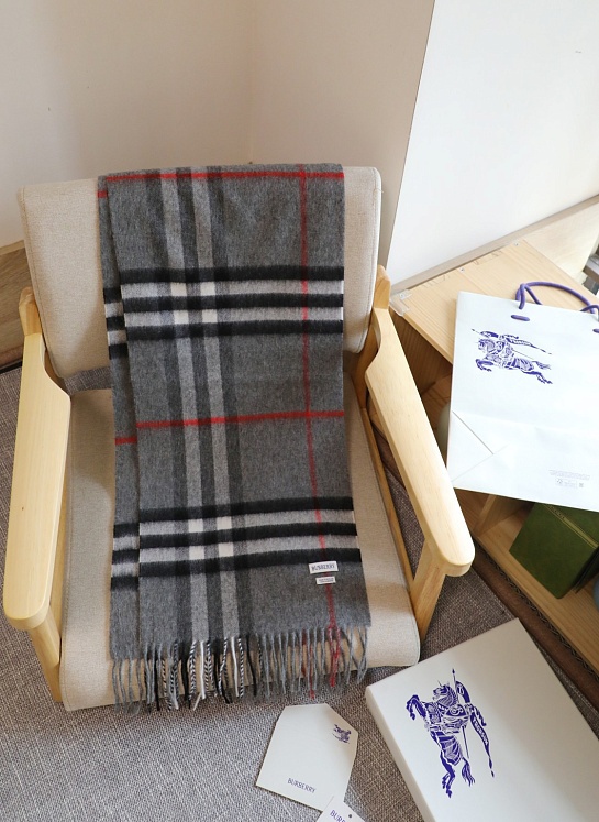 Шарф Burberry two-tone Check premium 168x30 см - Grey