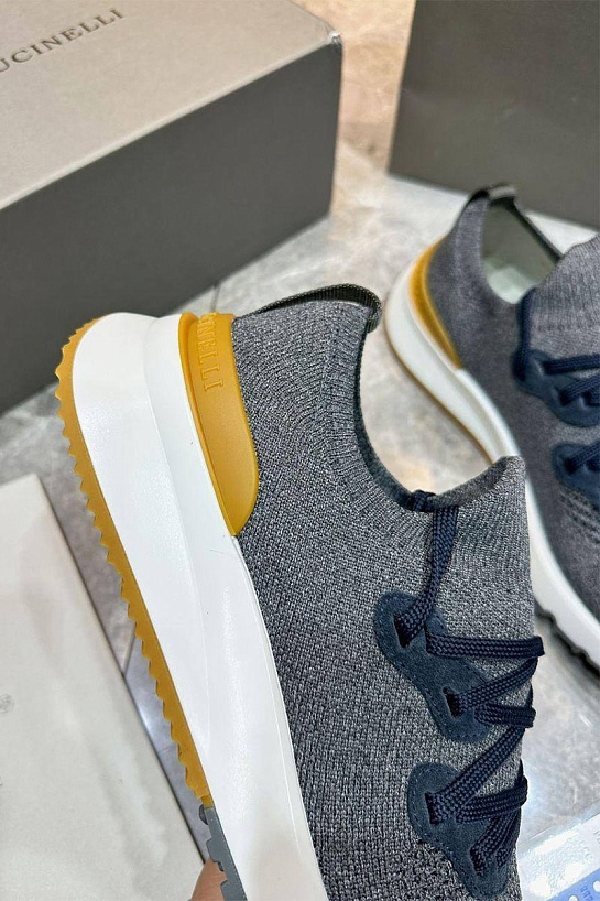 Текстильные кроссовки Brunello Cucinelli цвета антрацит