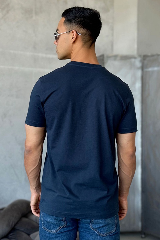 Футболка тёмно-синего цвета Prada logo-embroidered