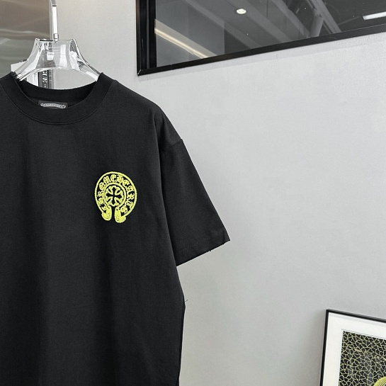 Чёрная оверсайз футболка Chrome Hearts Premium