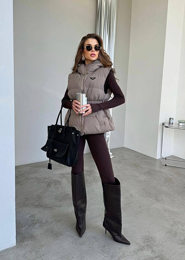 Женский бежевый жилет Prada premium   