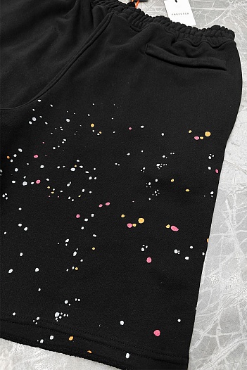 Мужские чёрные шорты Off-White paint splatter   