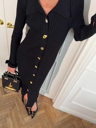 Женское трикотажное платье Schiaparelli чёрного цвета   