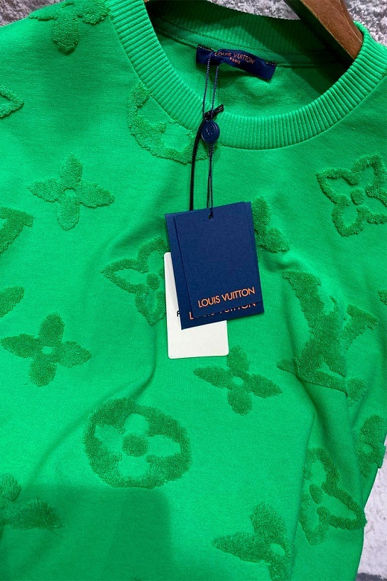 Коричневая оверсайз футболка Louis Vuitton Monogram All-over
