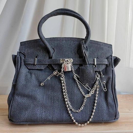 Женская джинсовая сумка Hermes Birkin 30 30x21 см (2 расцветки)