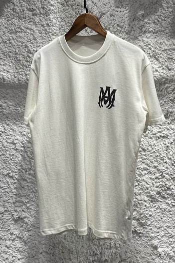 Белая мужская футболка Amiri logo-print   