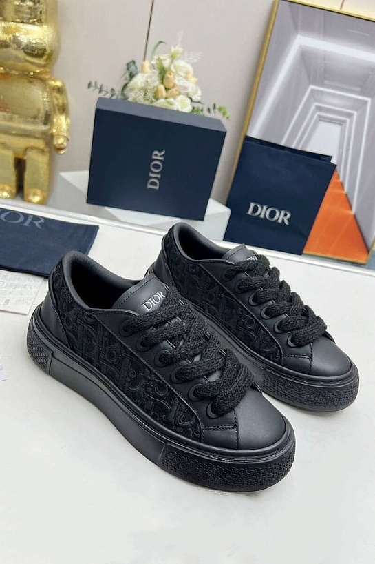 Женские комбинированные кроссовки Dior чёрного цвета