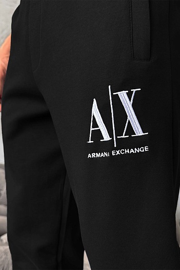 Спортивные штаны Armani Exchange logo-embroidered - Black   