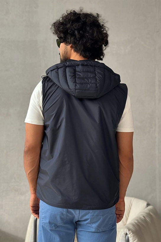 Мужской двусторонний жилет Prada тёмно-синего цвета