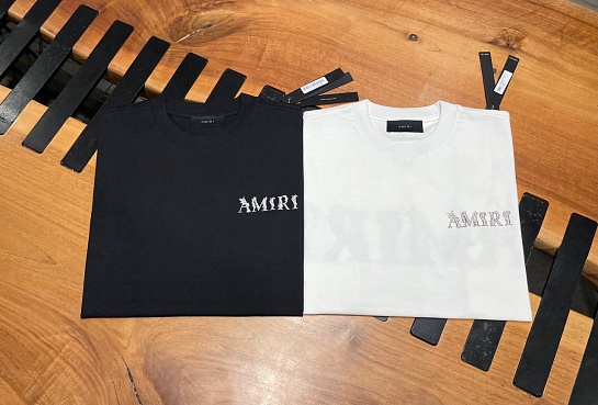 Мужская чёрная футболка Amiri Baroque