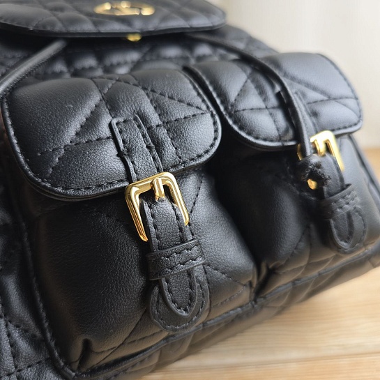 Кожаный рюкзак Dior Caro 26x25 см - Black